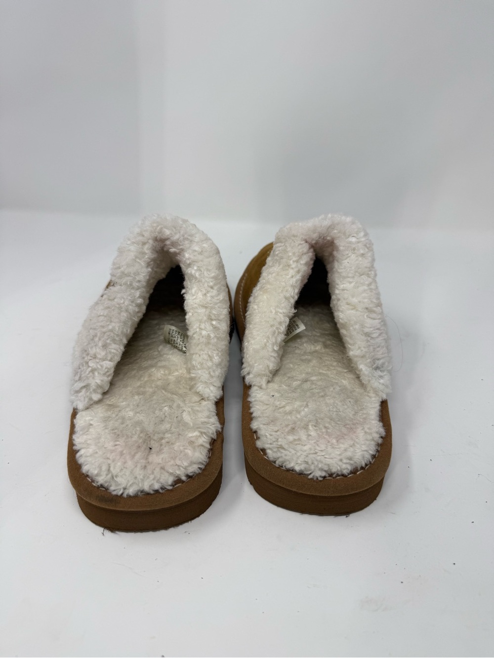 Ariat Chestnut Suede-Look Mule Slippers with Cream Faux Shearling sz 9 (KLHYCE) - Picture 4 of 8